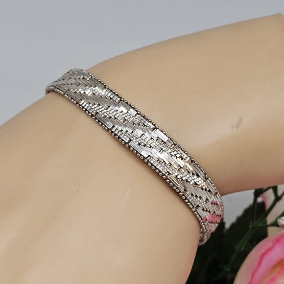 Bel Oro Richline 925 STERLING SILVER 7" Weaved BRACELET 22 Grams Woven Design - Picture 15 of 15